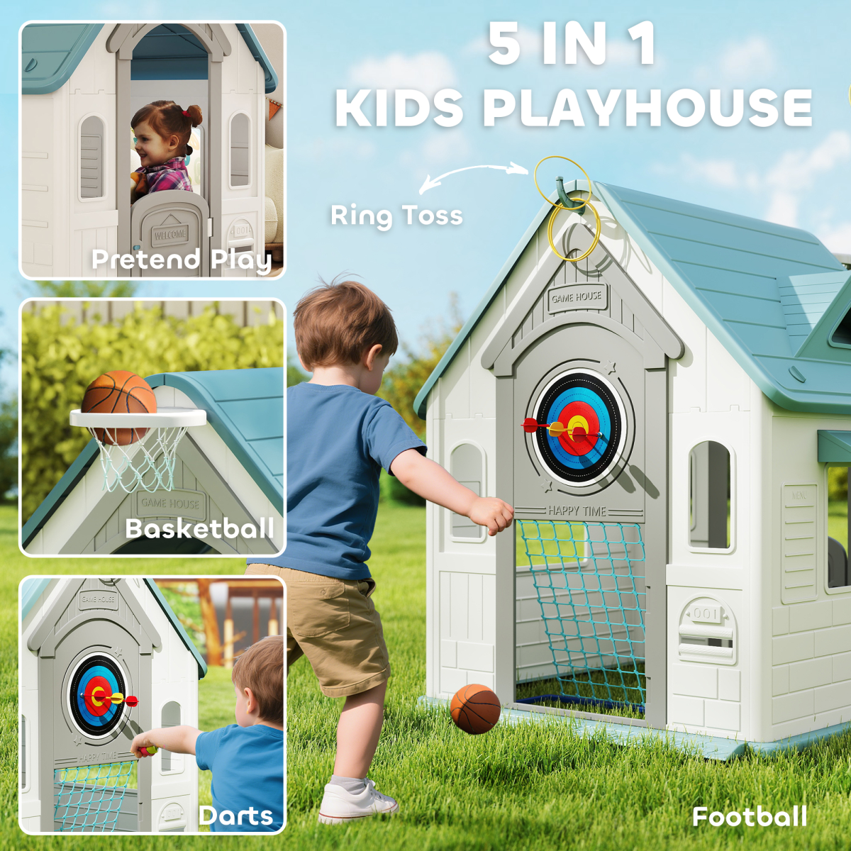 AIYAPLAY Playhouse for Kids Outdoor Indoor, Garden House