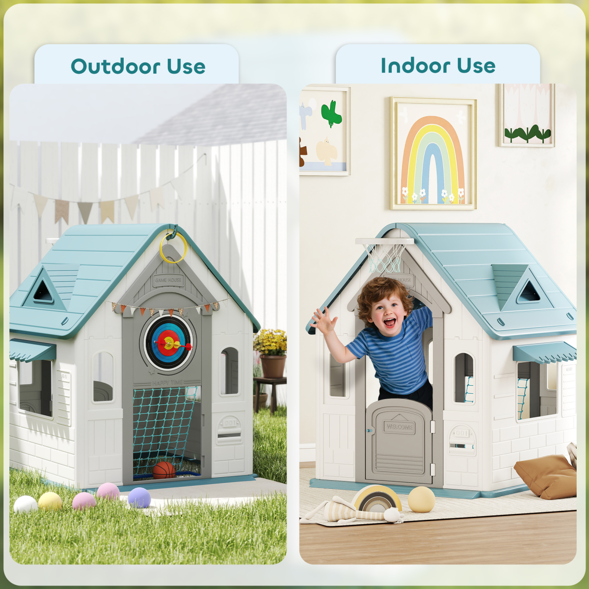AIYAPLAY Playhouse for Kids Outdoor Indoor, Garden House