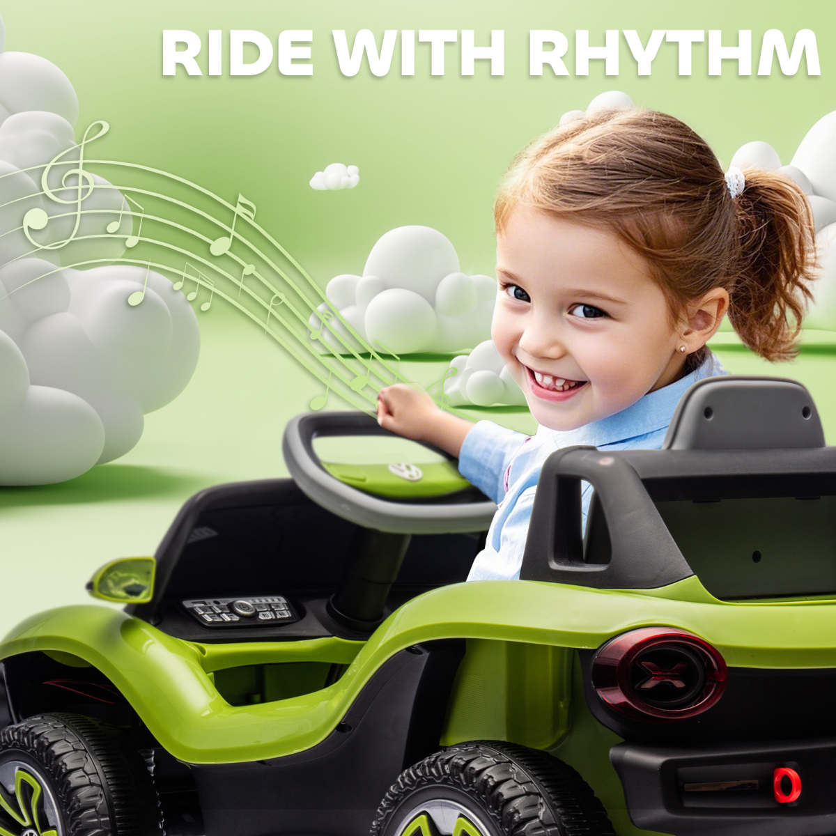 AIYAPLAY Volkswagen Licensed Kids Electric Car w/ Remote, Suspension