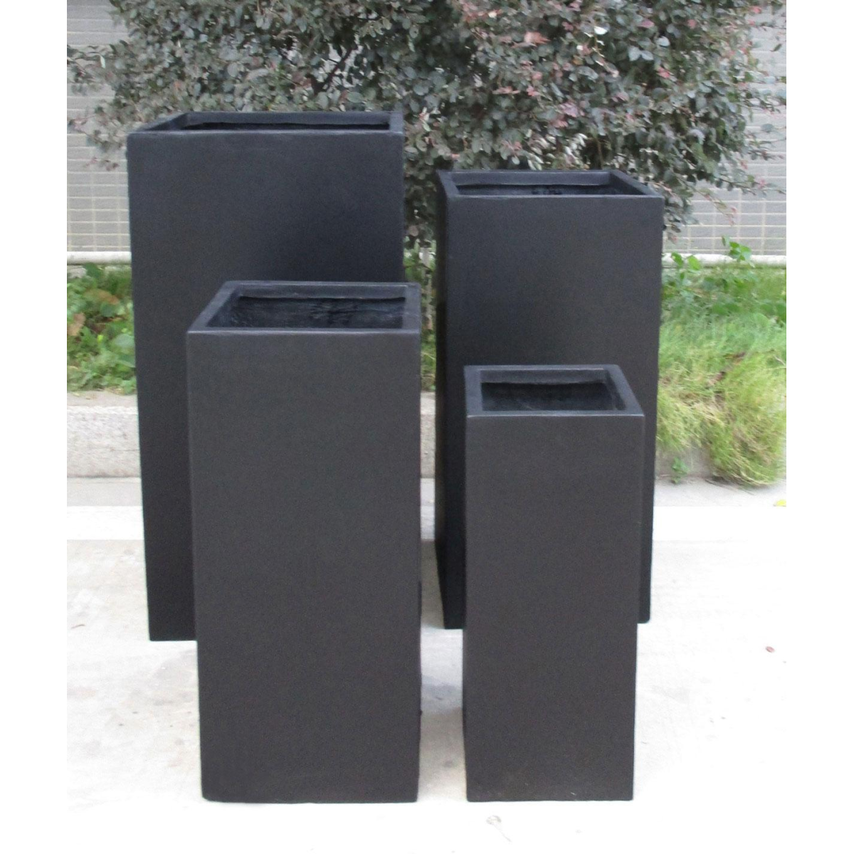 IDEALIST Lite Contemporary Light Concrete Garden Tall Square Planter, Outdoor Plant Pot H70 L33 W33 cm, 79L