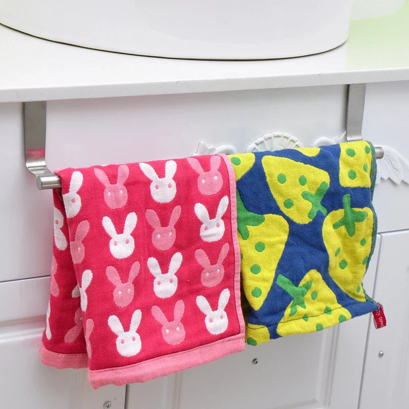 Kitchen Cabinet Door Towel Bar Stainless Steel Door Back Towel Hanging Holder Bathroom Punch-free Towels Hooks Home Organizer