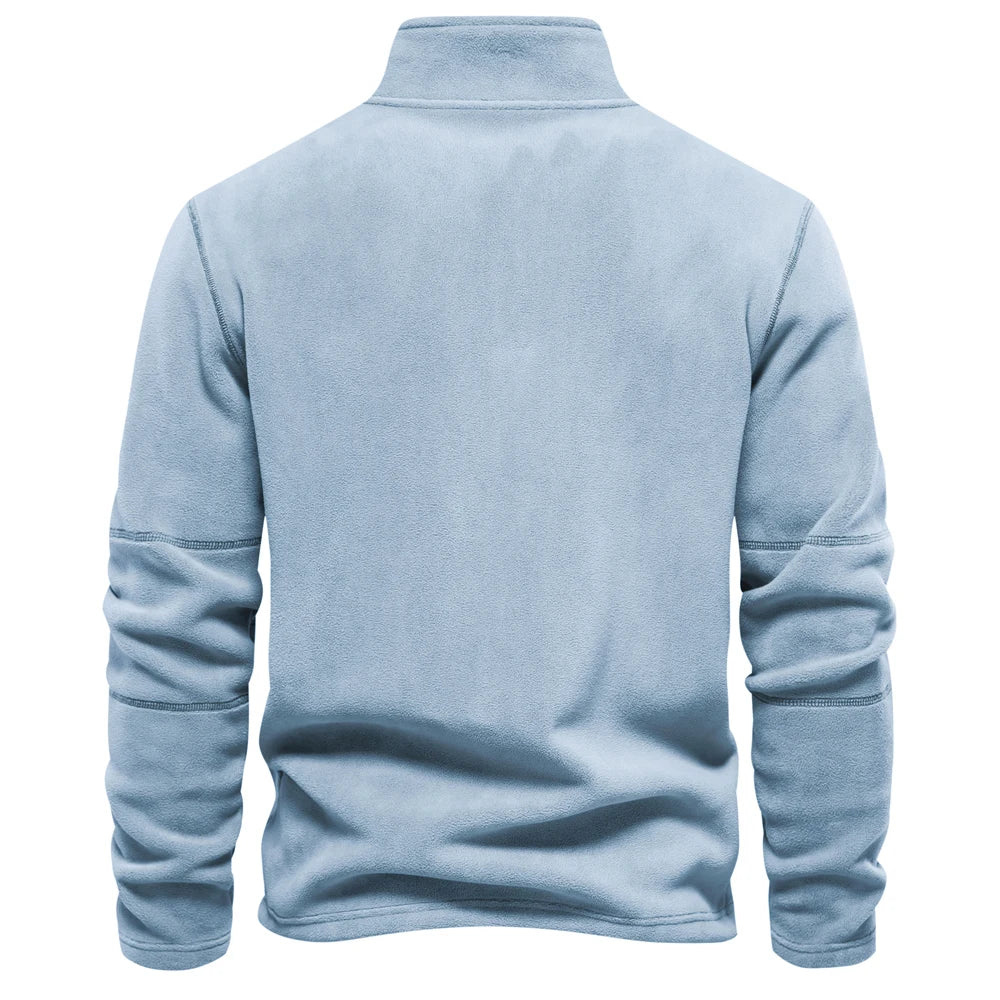 Men’s Thick Fleece Half-Zip Pullover – Warm Winter Sweatshirt - 7 Colours