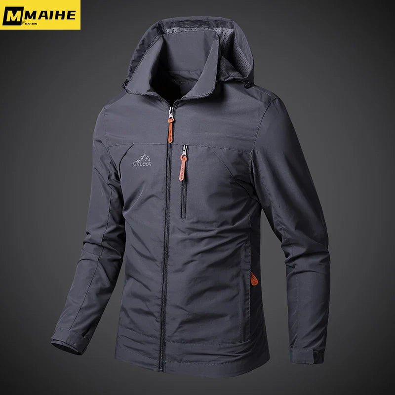 Men’s Waterproof Windbreaker Jacket with Hood – Outdoor & Casual Smart