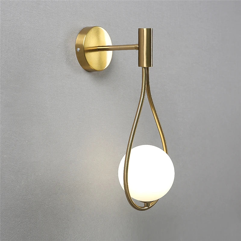 Modern Glass Ball Wall Light – Nordic Water-Drop Sconce
