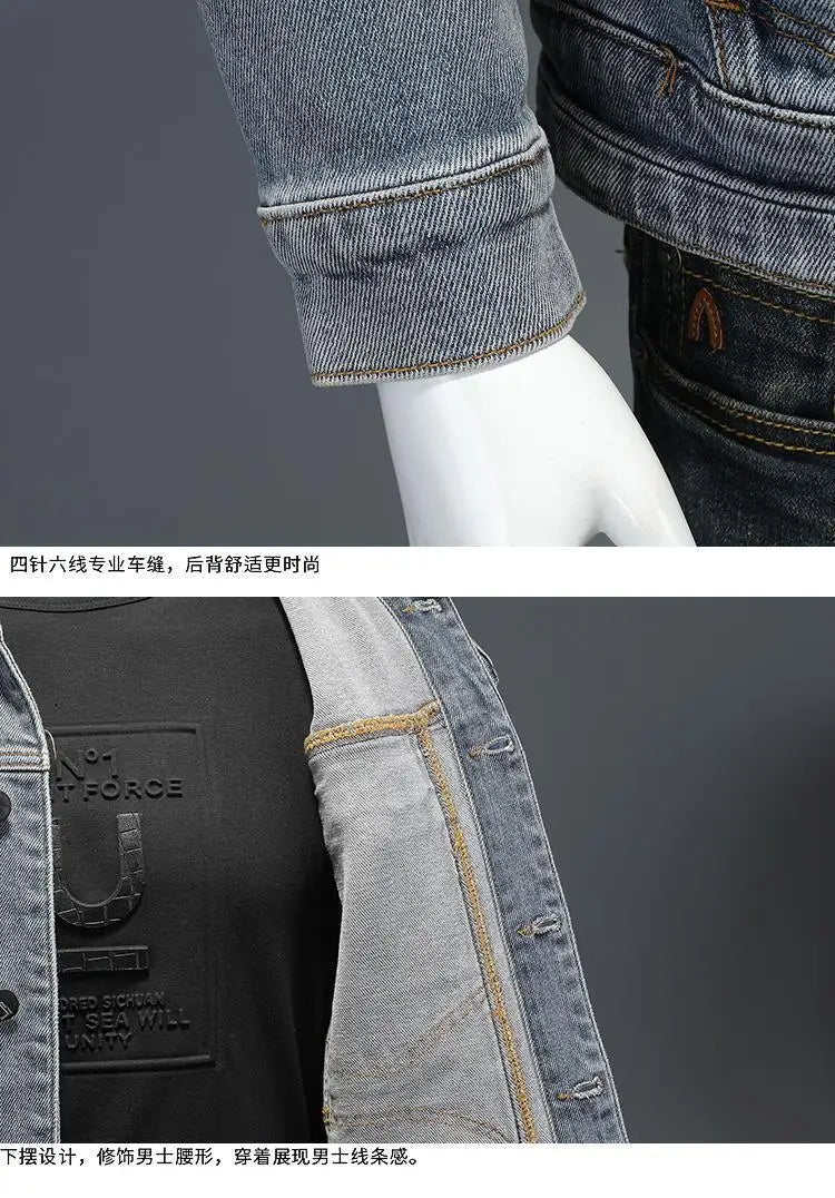 Men’s Classic Denim Jacket – Retro Casual Streetwear Outerwear