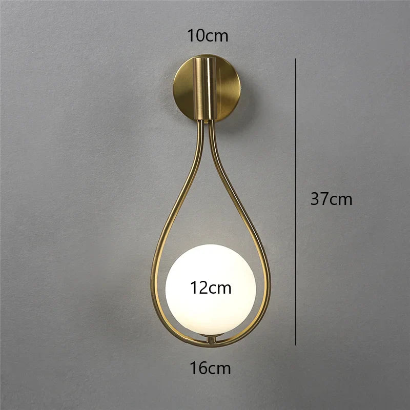 Modern Glass Ball Wall Light – Nordic Water-Drop Sconce
