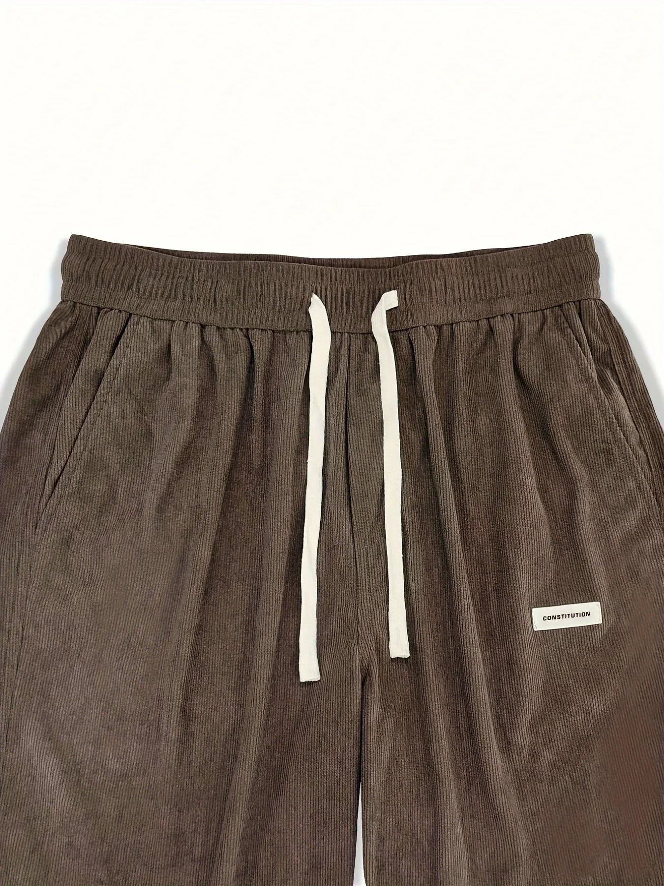 Men’s Corduroy Loose Fit Pants – Elastic Waist Drawstring Casual Trousers