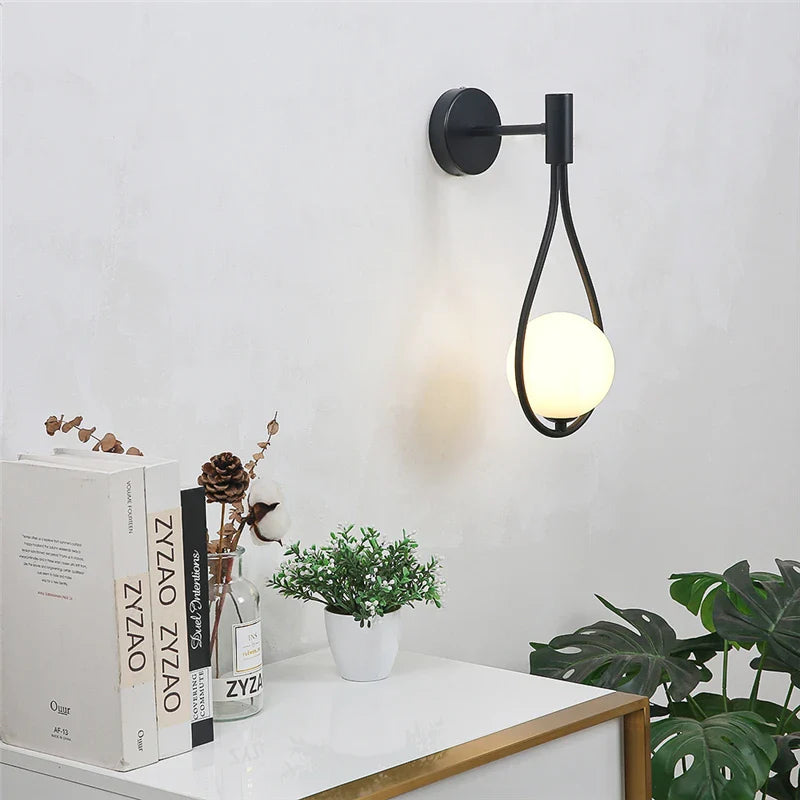 Modern Glass Ball Wall Light – Nordic Water-Drop Sconce
