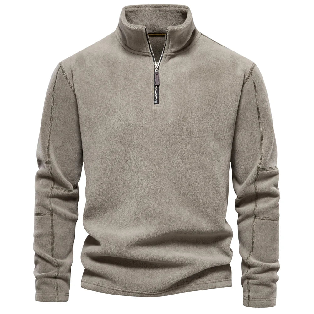 Men’s Thick Fleece Half-Zip Pullover – Warm Winter Sweatshirt - 7 Colours