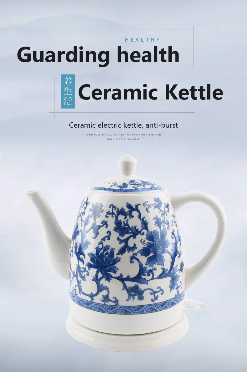 1.5L Electric Ceramic Kettle Water Boiler Water Heating Device Teapot Porcelain Kettle Automatic Power Off 220V Anti-dry burning
