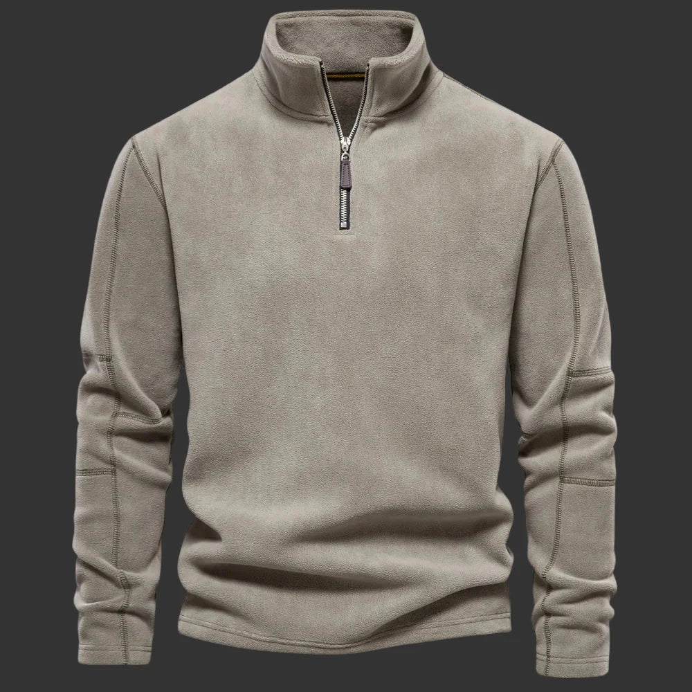 Men’s Thick Fleece Half-Zip Pullover – Warm Winter Sweatshirt - 7 Colours