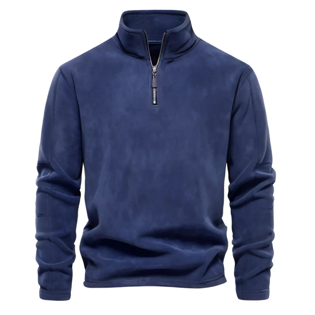 Men’s Thick Fleece Half-Zip Pullover – Warm Winter Sweatshirt - 7 Colours