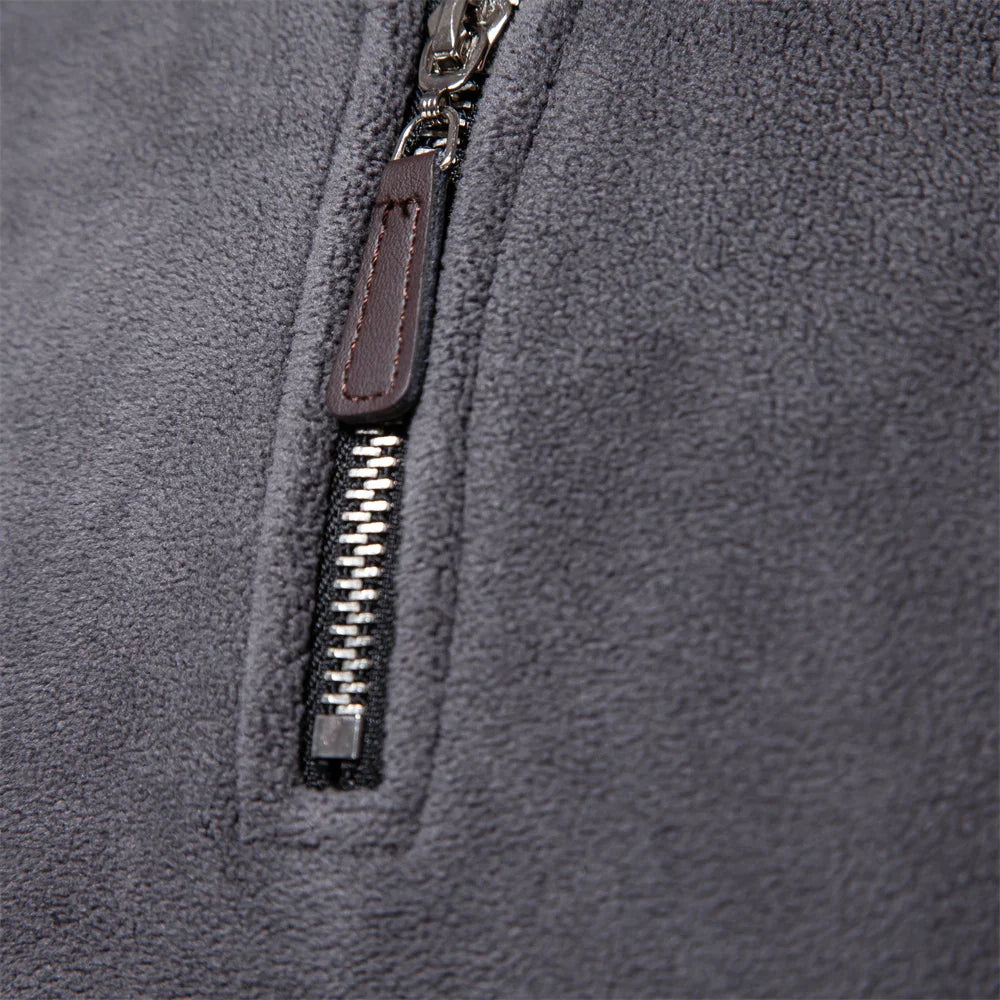 Men’s Thick Fleece Half-Zip Pullover – Warm Winter Sweatshirt - 7 Colours