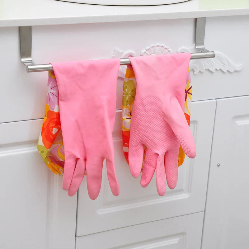 Kitchen Cabinet Door Towel Bar Stainless Steel Door Back Towel Hanging Holder Bathroom Punch-free Towels Hooks Home Organizer