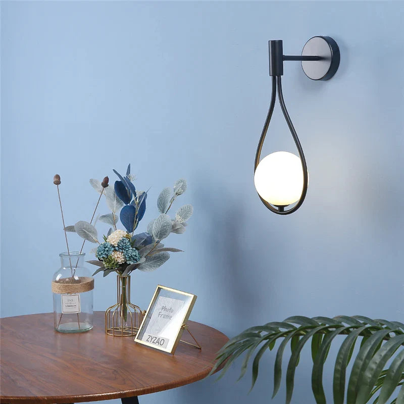 Modern Glass Ball Wall Light – Nordic Water-Drop Sconce