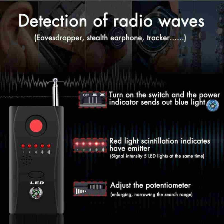 CC308 Full Range Camera Laser Detector Mini Wireless Camera Signal GSM Device Finder