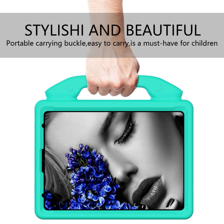 For iPad Pro 11 2022 / 2021 Children EVA Shockproof Tablet Case with Thumb Bracket (Glacier Green)