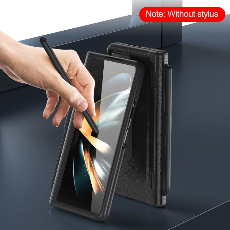 For Samsung Galaxy Z Fold5 5G Integrated Folding Hinge Leather Phone Case, No Pen(Black)