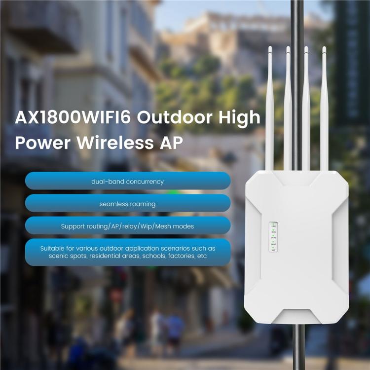HW1800S WiFi 6 Outdoor Wireless Access Point 1800Mbps Waterproof Dual Band Gigabit Router, US Plug, EU Plug, UK Plug, AU Plug