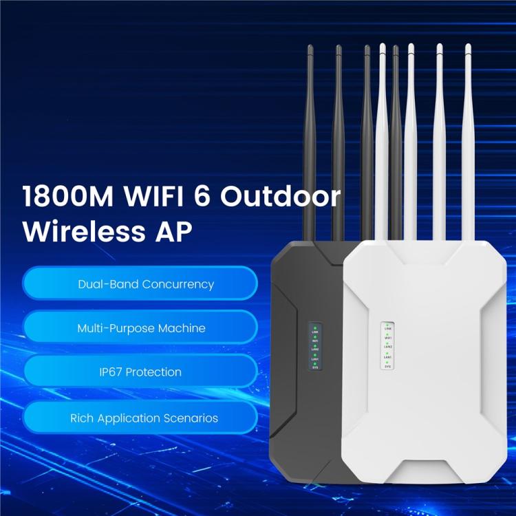 HW1800S WiFi 6 Outdoor Wireless Access Point 1800Mbps Waterproof Dual Band Gigabit Router, US Plug, EU Plug, UK Plug, AU Plug
