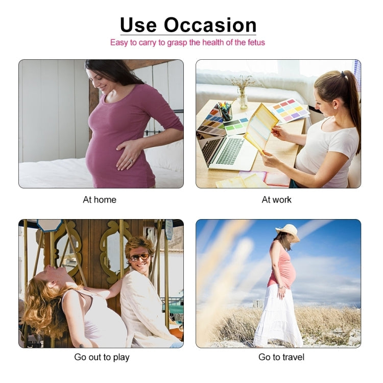 FD-100 Digital Fetal Doppler Ultrasound Sound Baby Heartbeat Detector Monitor LED Digital Prenatal Pocket Fetal Doppler Stethoscope (Pink), FD-100 (Pink)