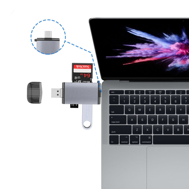 Typce-C+USB+Micro USB OTG Card Reader