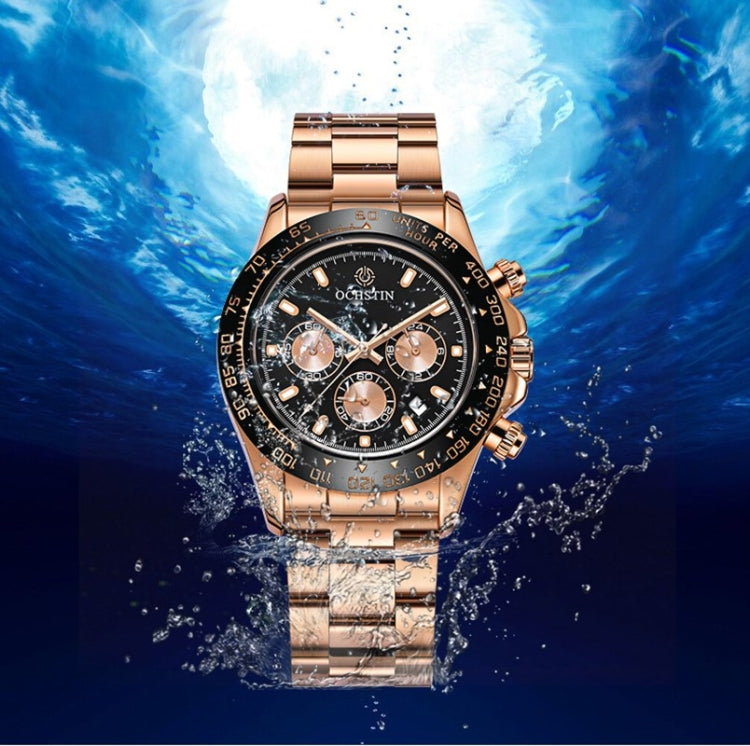 OCHSTIN Augusten 6103B Multi Function Quartz Watch Sports luminous Waterproof Watch Calendar Steel Band Men Watch