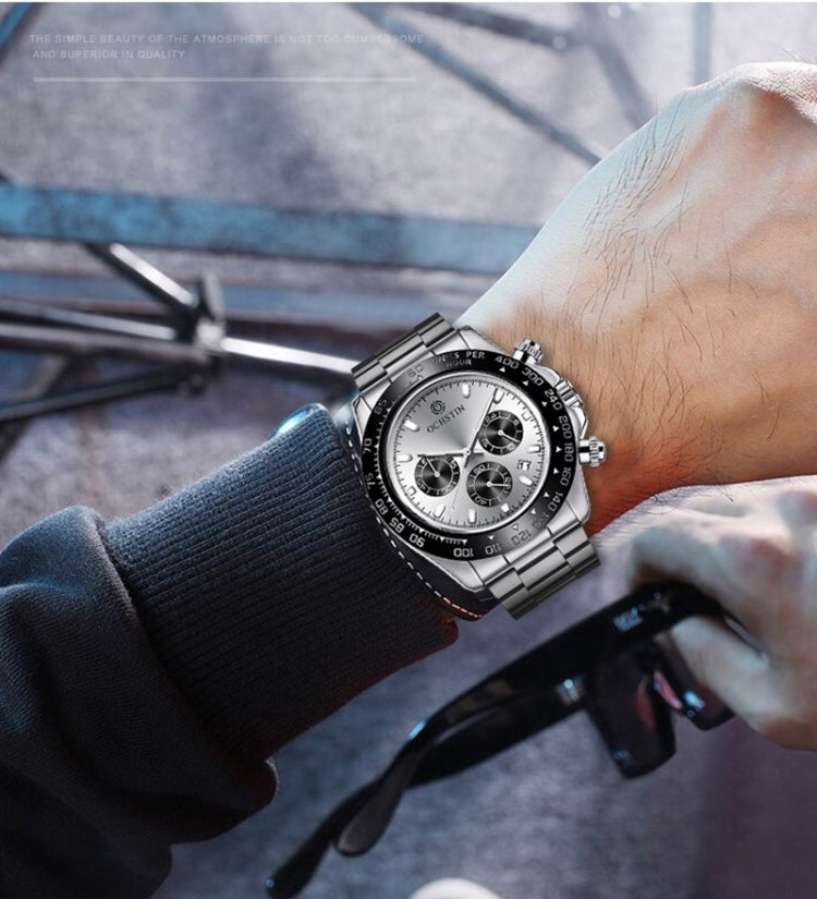 OCHSTIN Augusten 6103B Multi Function Quartz Watch Sports luminous Waterproof Watch Calendar Steel Band Men Watch