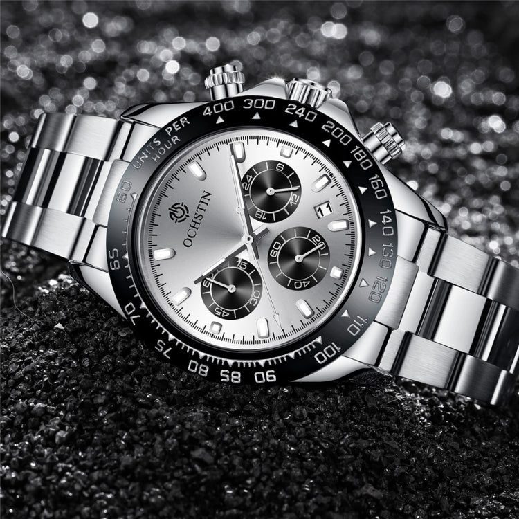 OCHSTIN Augusten 6103B Multi Function Quartz Watch Sports luminous Waterproof Watch Calendar Steel Band Men Watch