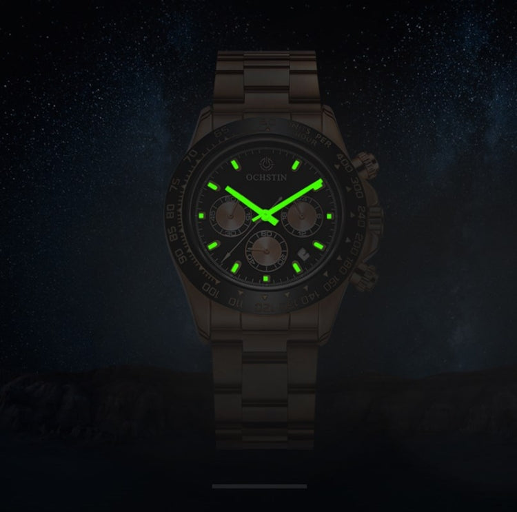 OCHSTIN Augusten 6103B Multi Function Quartz Watch Sports luminous Waterproof Watch Calendar Steel Band Men Watch
