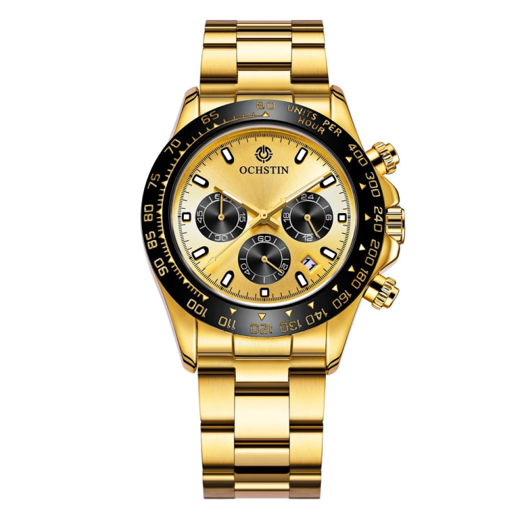 OCHSTIN Augusten 6103B Multi Function Quartz Watch Sports luminous Waterproof Watch Calendar Steel Band Men Watch