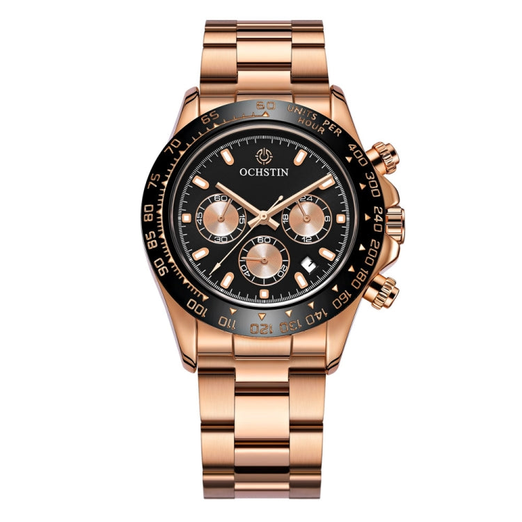 OCHSTIN Augusten 6103B Multi Function Quartz Watch Sports luminous Waterproof Watch Calendar Steel Band Men Watch