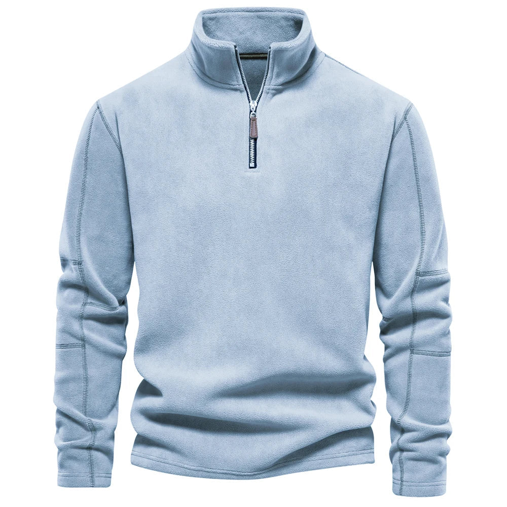 Men’s Thick Fleece Half-Zip Pullover – Warm Winter Sweatshirt - 7 Colours