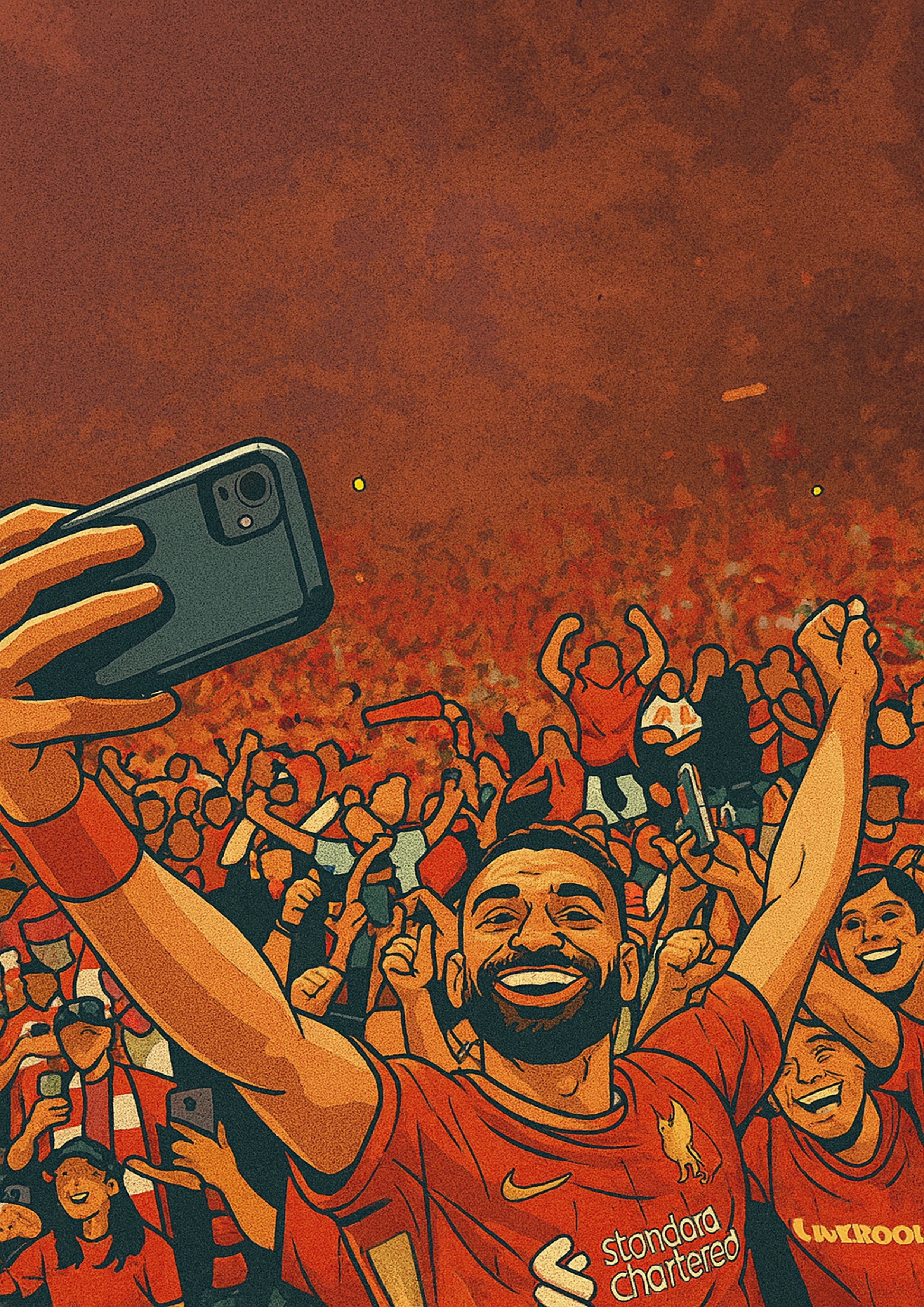 Mo Salah Iconic Selfie Poster - Liverpool Inspired Print