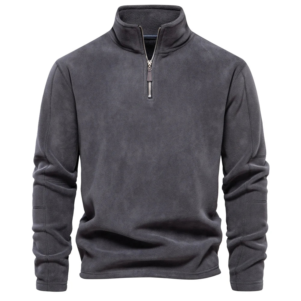 Men’s Thick Fleece Half-Zip Pullover – Warm Winter Sweatshirt - 7 Colours
