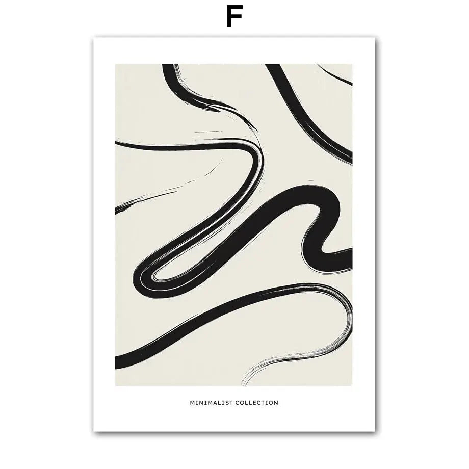 Abstract Line Art Posters – Minimalist Black & White Wall Art Prints for Modern Interiors | DArtano