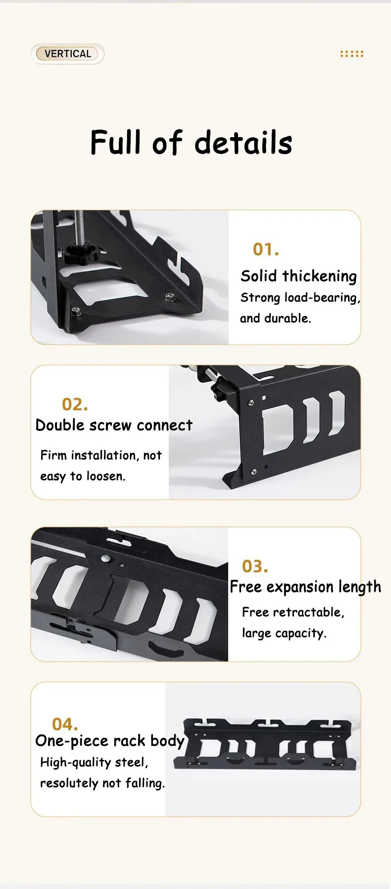 Telescopic Under Desk Cable Management Tray – Metal Under Table Storage Rack for Home Office, Router & Power Strip Organizer