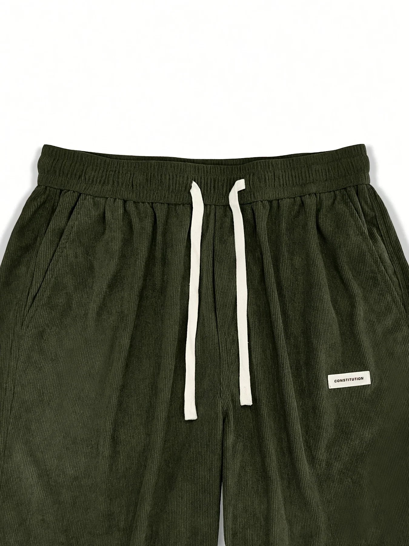 Men’s Corduroy Loose Fit Pants – Elastic Waist Drawstring Casual Trousers