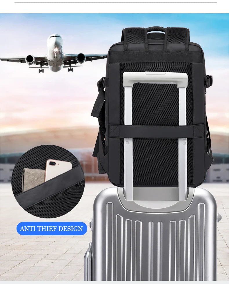 BANGE Aesthetic Men Business Backpack School Expandable USB Bag, Large Capacity 17.3 Laptop Waterproof Fashion Travel Backpack