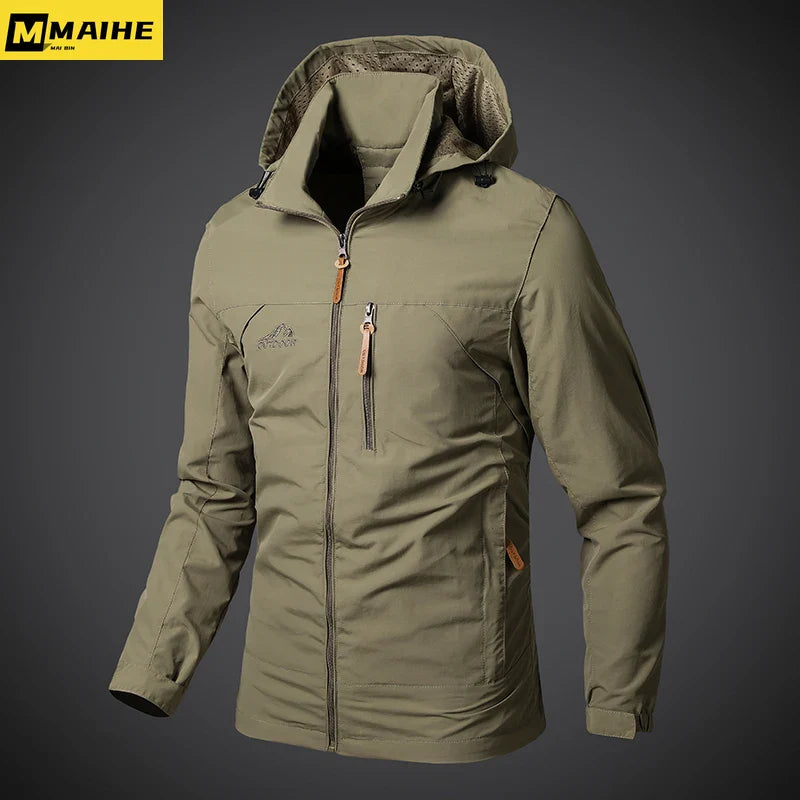 Men’s Waterproof Windbreaker Jacket with Hood – Outdoor & Casual Smart