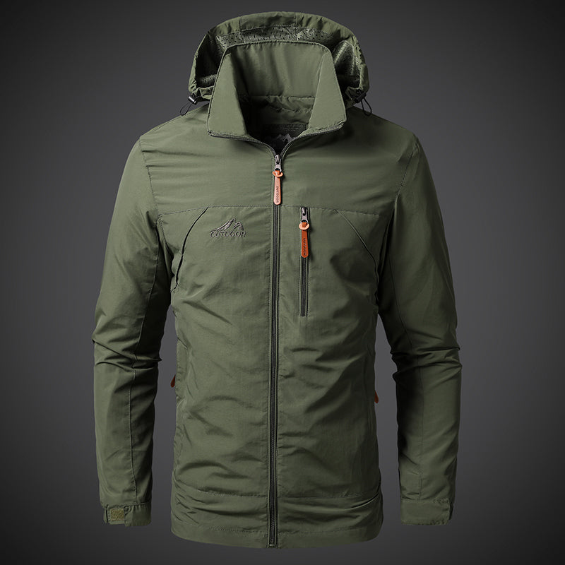 Men’s Waterproof Windbreaker Jacket with Hood – Outdoor & Casual Smart