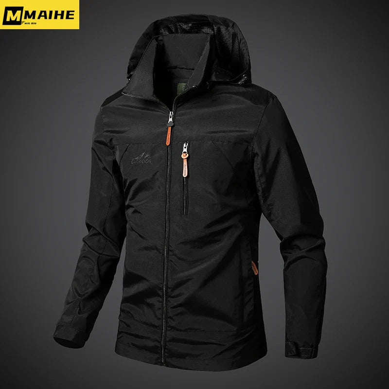 Men’s Waterproof Windbreaker Jacket with Hood – Outdoor & Casual Smart
