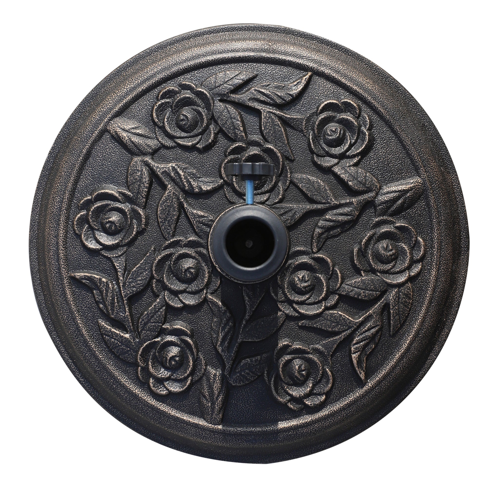 Outsunny 9kg Garden Parasol Base, Round Resin Sun Umbrella Base, Bronze