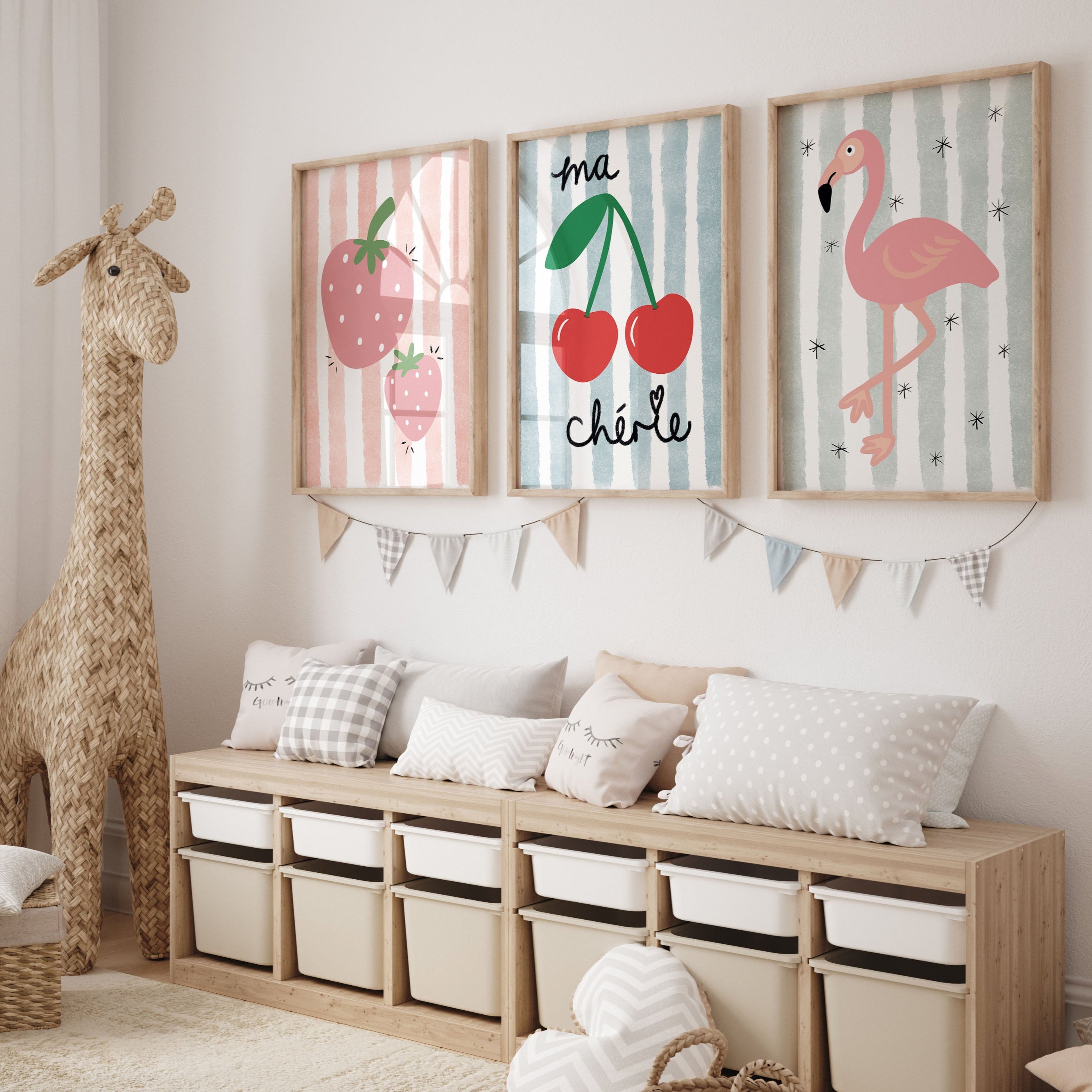 Cherries Ma Cherie kids wall art print