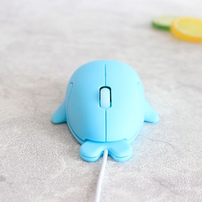 Cute Cartoon Wired Mouse Girl Office Home Laptop Mouse(Blue)