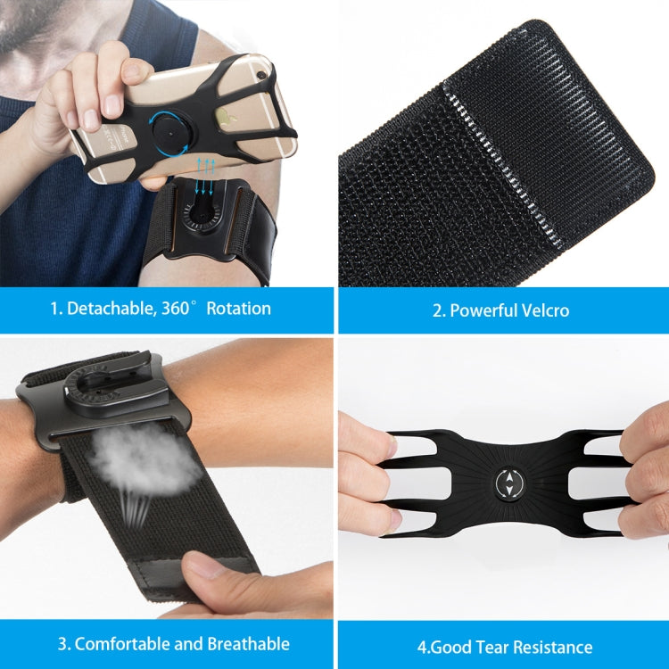 Detachable Rotating Arm Wristband Sports Mobile Phone Case Suitable For 4.5-7 Inch Mobile Phones