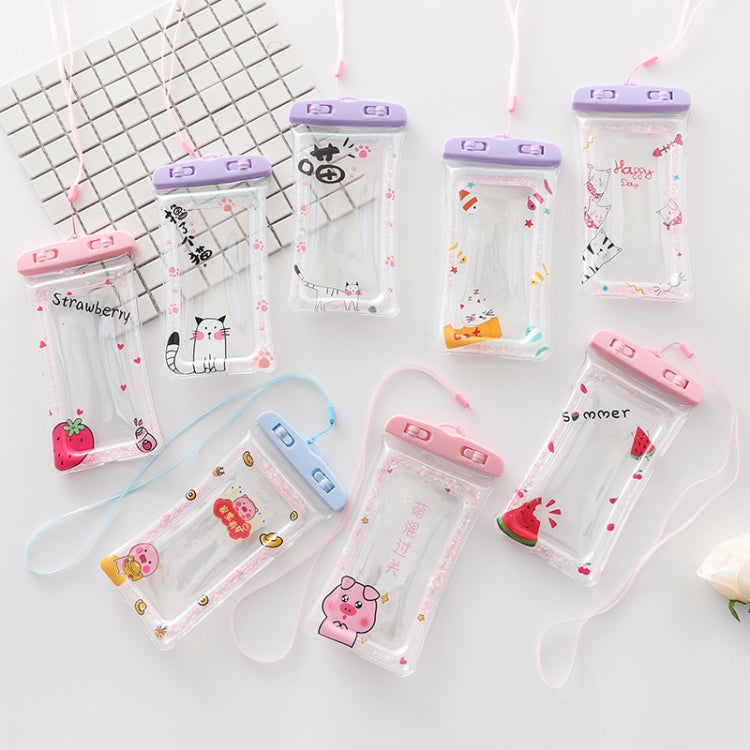 Cartoon Transparent Swimming Inflatable Air Bag Floating Mobile Phone Waterproof Bag, Random Color Delivery, There is a Mine at Home, Green Cactus 1, Green Cactus 2, Green Cactus 3, Alpaca 1, Alpaca 2