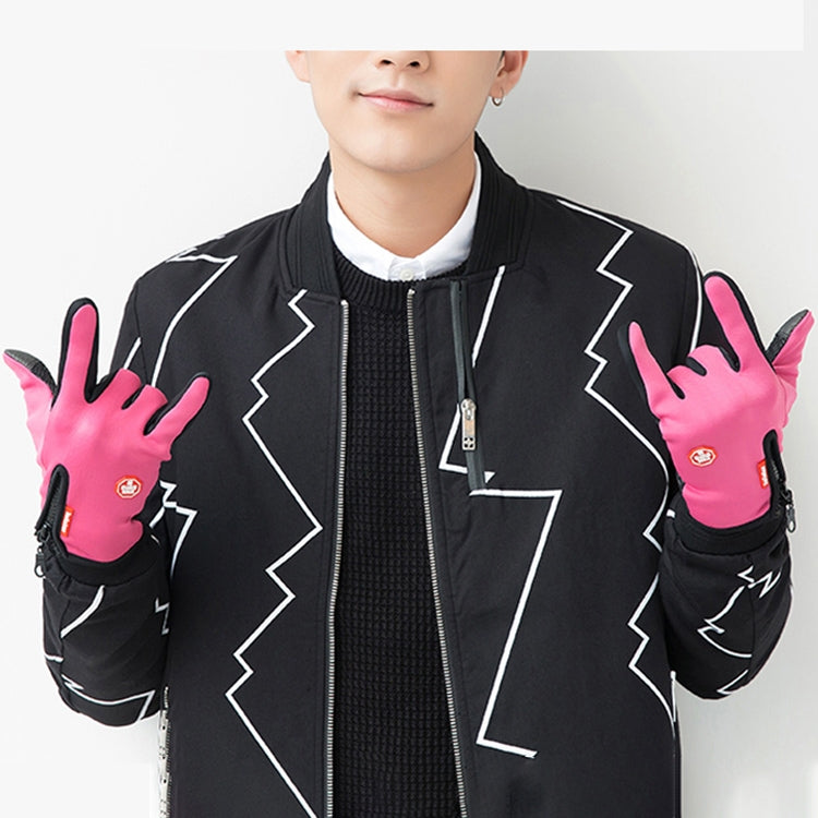 Cycling Gloves Full Finger Neoprene PU Breathable Leather Warm Winter Outdoor Sports Gloves, M, L, XL