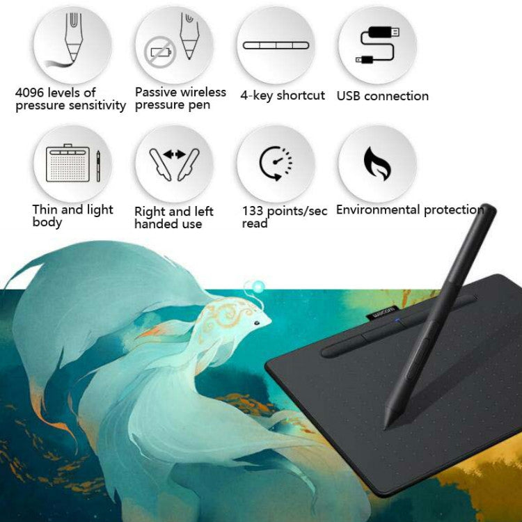 Wacom CTL-4100 Tablet Intuos Hand-Painted Board Computer Drawing Board Handwriting Board, CTL-4100