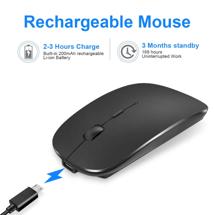 iMICE E-1300 4 Keys 1600DPI Luminous Wireless Silent Desktop Notebook Mini Mouse, Style:Dual-modes Luminous Edition(Silver)
